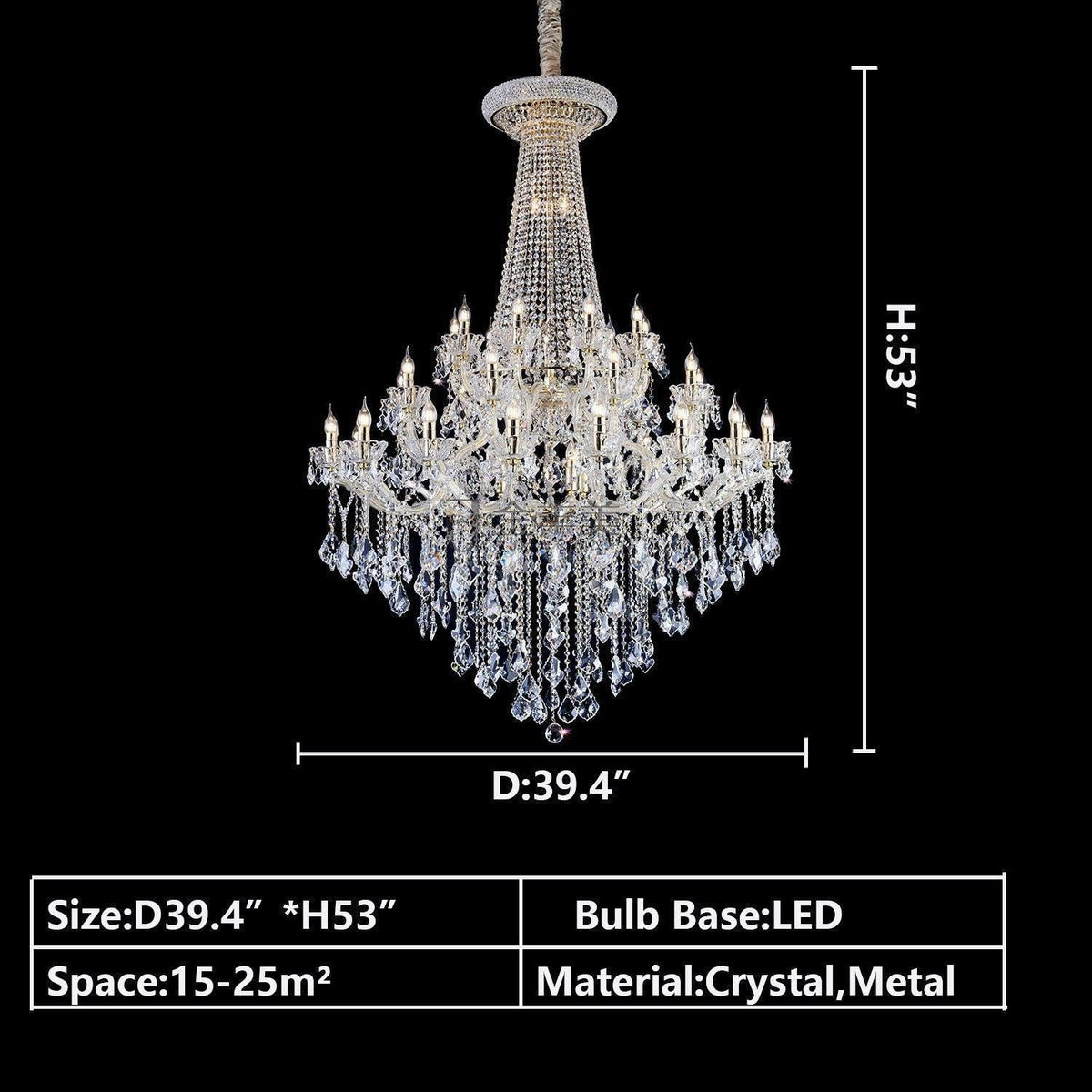 Luster Gaze Grand Empire K9 Crystal Chandelier - Background Shot