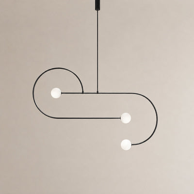 Tricolordeer Curved Metal Arc Sphere Chandelier