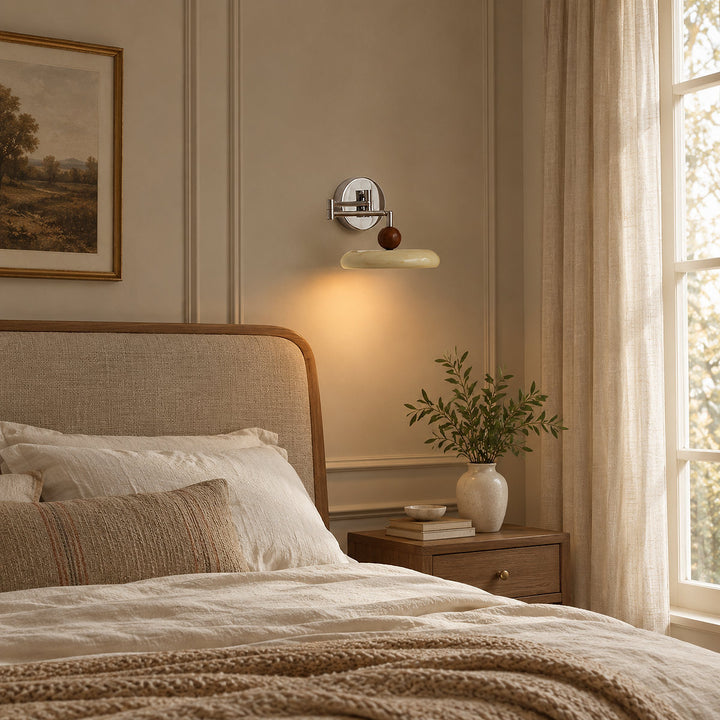 Lola Swing Arm Wall Lamp, 7.9-Inch x H 4.7-Inch, Green, Warm Light for Bedroom & Living Room