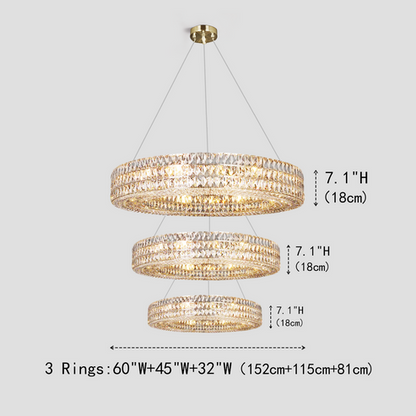 Aster Halo Crystal Multi-Tier Ring Chandelier