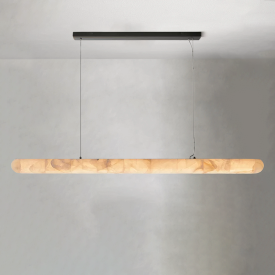 Riora Lisse Alabaster Linear Chandelier 60" 80"