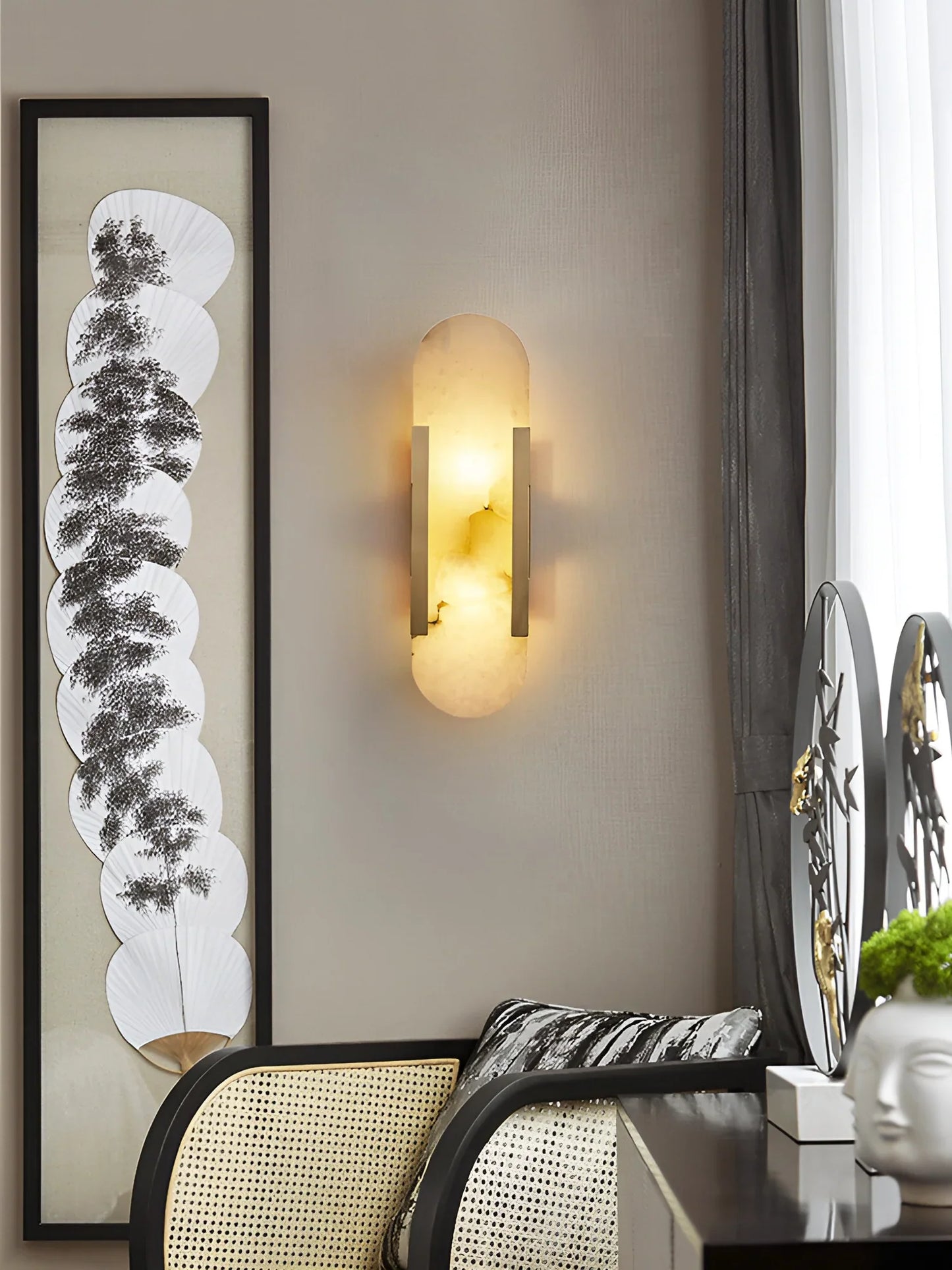 Modern Belange Elongated Alabaster Wall Lamp