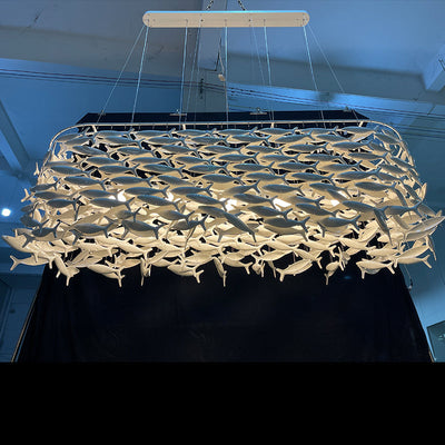 Porcelain Fish Shape Dining Table Chandelier