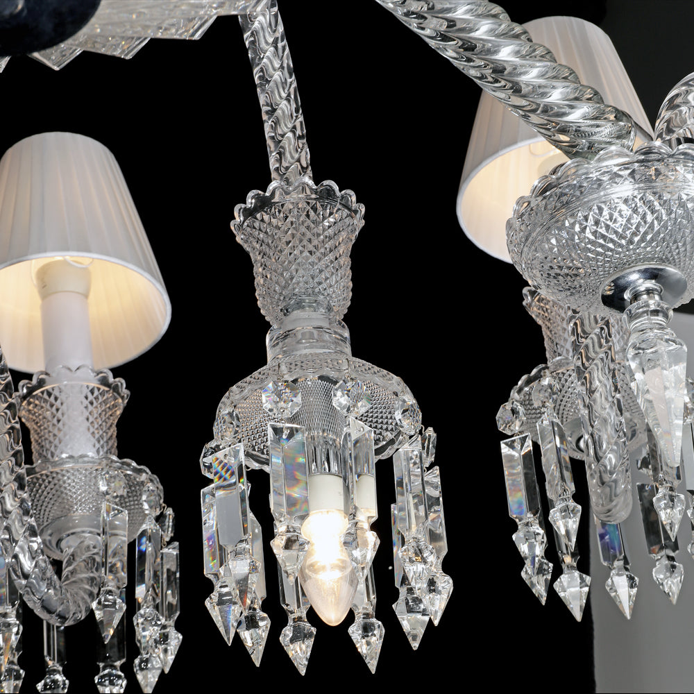 24 Lights Crystal Chandelier with Lampshades
