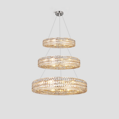 Aster Halo Crystal Multi-Tier Ring Chandelier