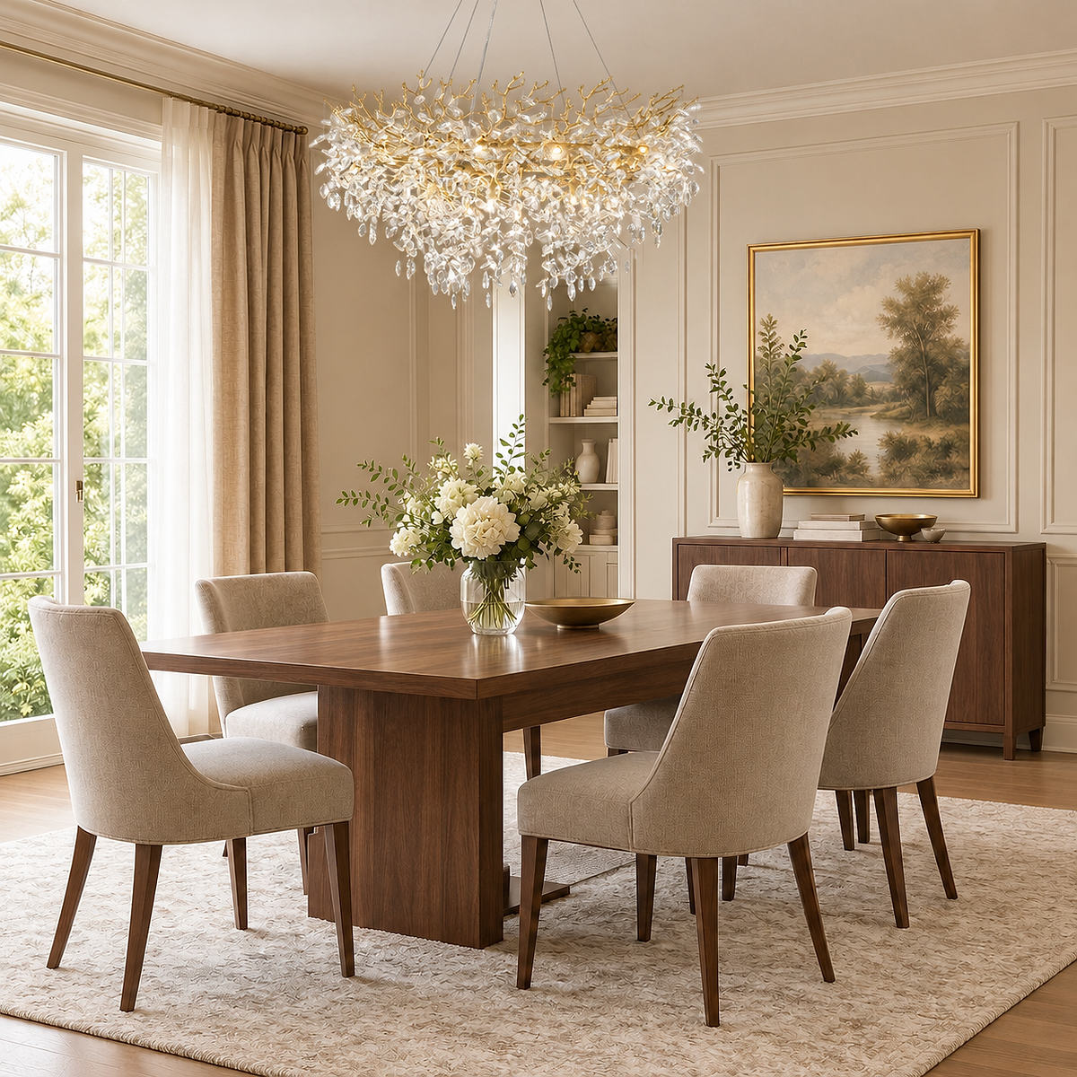 Tricolordeer Gold Branch Round Chandelier