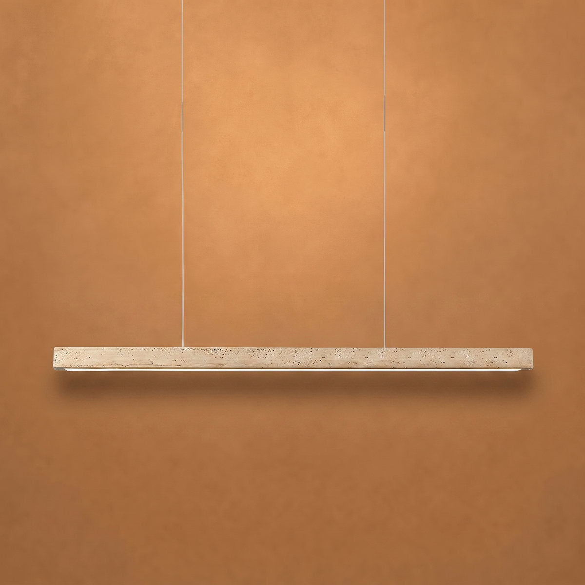Minimalist Linear Travertine Stone Pendant Lamp