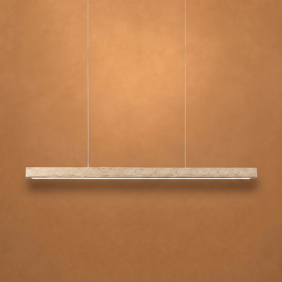 Minimalist Linear Travertine Stone Pendant Lamp