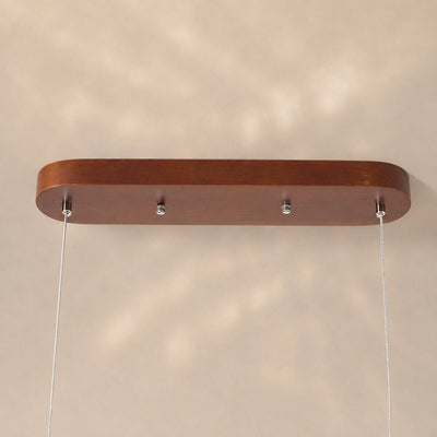 Minimalist Linear Wood Acrylic LED Pendant for Dining Room & Living Room
