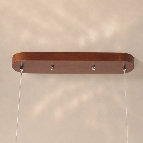 Minimalist Linear Wood Acrylic LED Pendant for Dining Room & Living Room