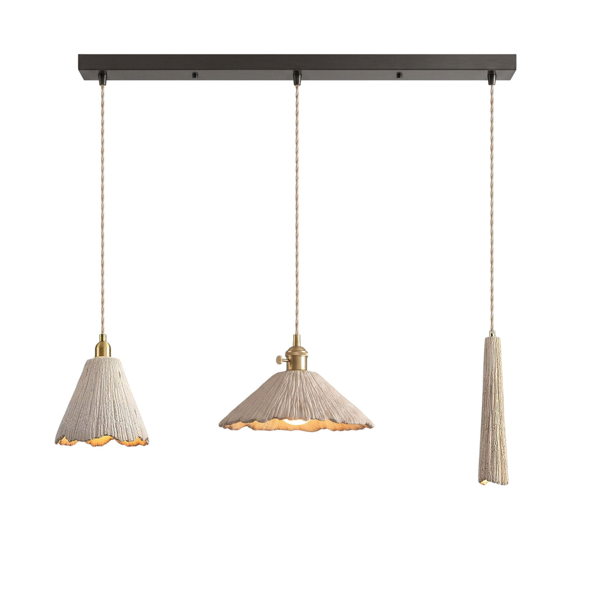 Raw Texture Cement Pendant Light Collection for Dining Room & Living Room