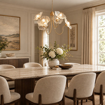 Tricolordeer Frosted Glass Gold Chandelier