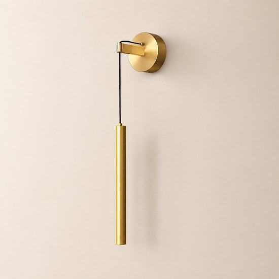 Brass Line Wall Lamp, 3.9-Inch x H 23.6-Inch, Brass, Warm Light for Living Room