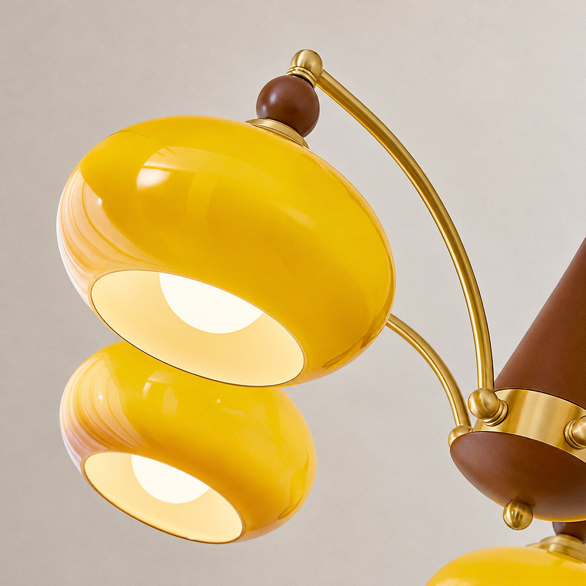 Tricolordeer Victorian Inspired Wood and Glass Chandelier