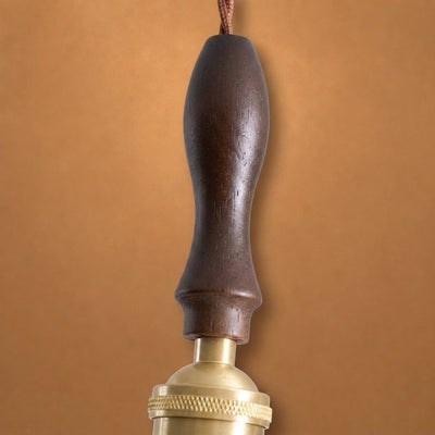 Modern Walnut and Brass Pendant Light