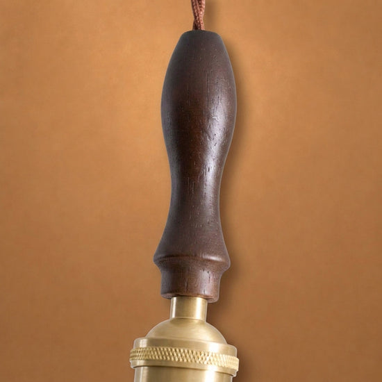 Modern Walnut and Brass Pendant Light