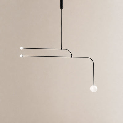 Tricolordeer Curved Metal Arc Sphere Chandelier