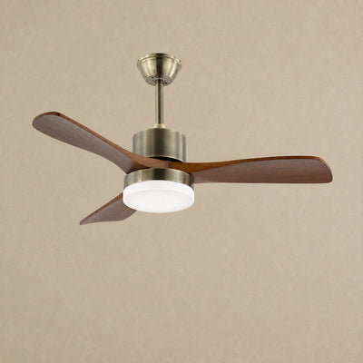 Zephyr Wooden 42"/52" Ceiling Fan Light, 42-Inch x H 11.8-Inch, Model A~D Antique bronze & Walnut, Three-Color Light for Living Room