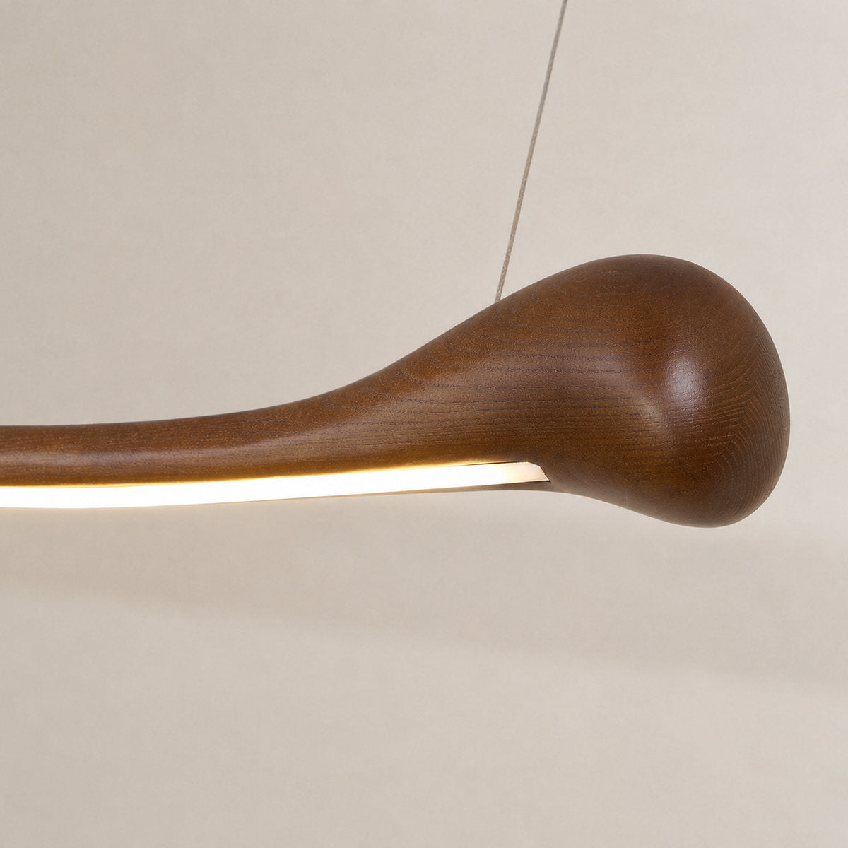 Sculpted Ash Wood Organic Branch Pendant Light