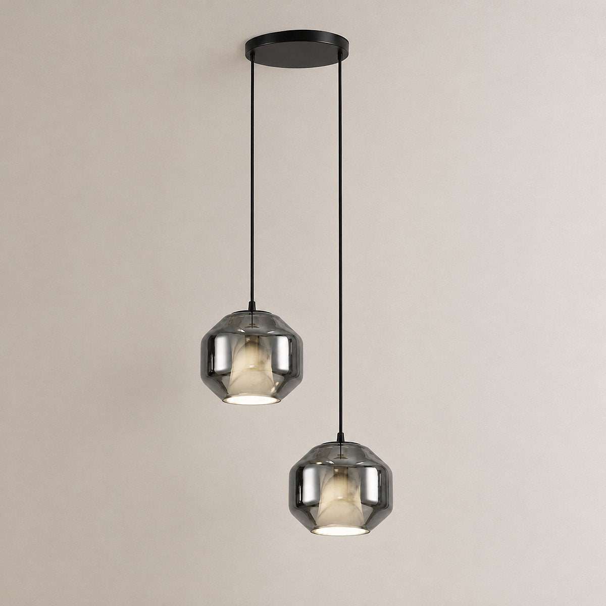 Cylinder Pendant Light in Alabaster and Glass