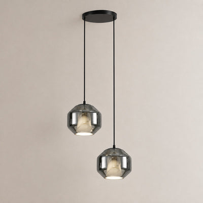 Cylinder Pendant Light in Alabaster and Glass