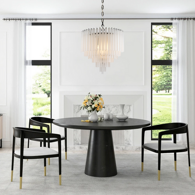 Bethel 3-Tier Glass Round Chandelier 24"