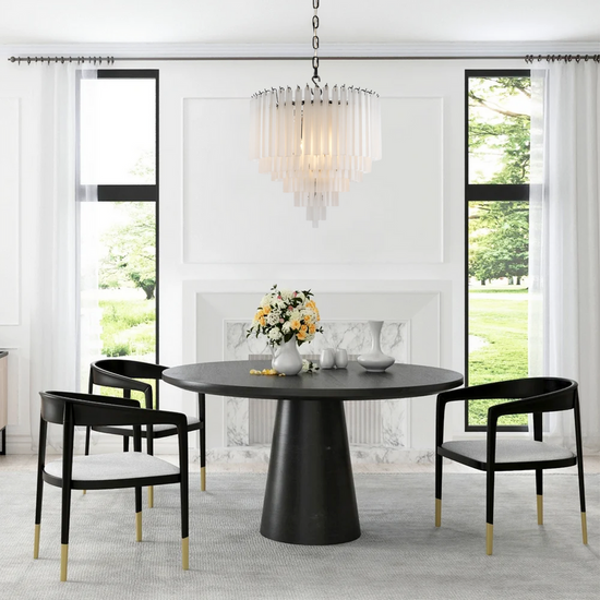 Bethel 3-Tier Glass Round Chandelier 24"