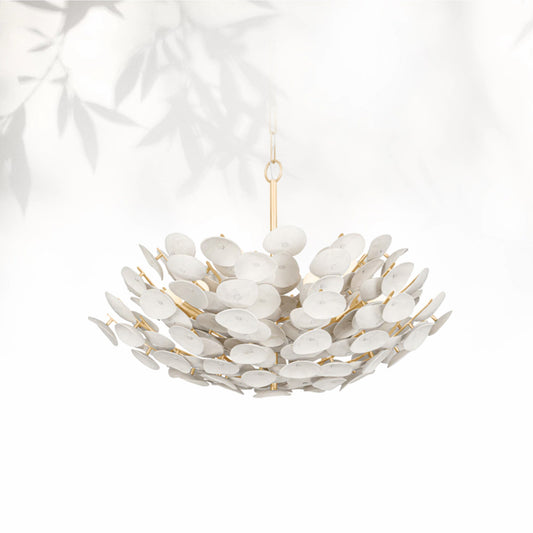 Aimi 9 Vintage Gold Leaf Chandelier Ceiling Light