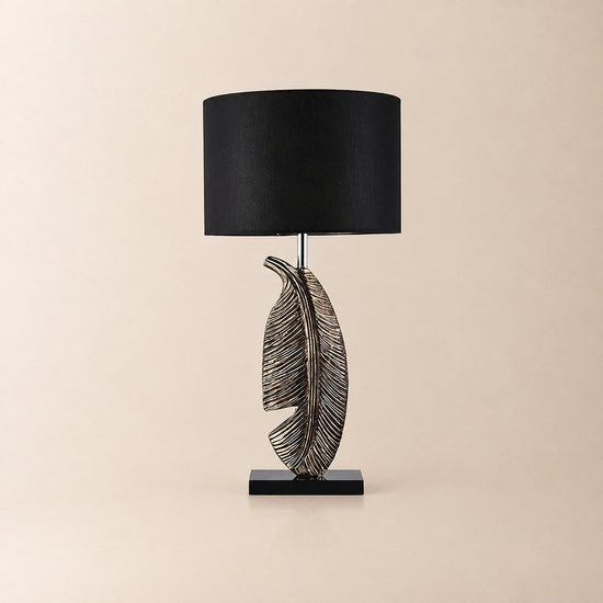 Tricolordeer Sculptural Gold Feather Table Lamp