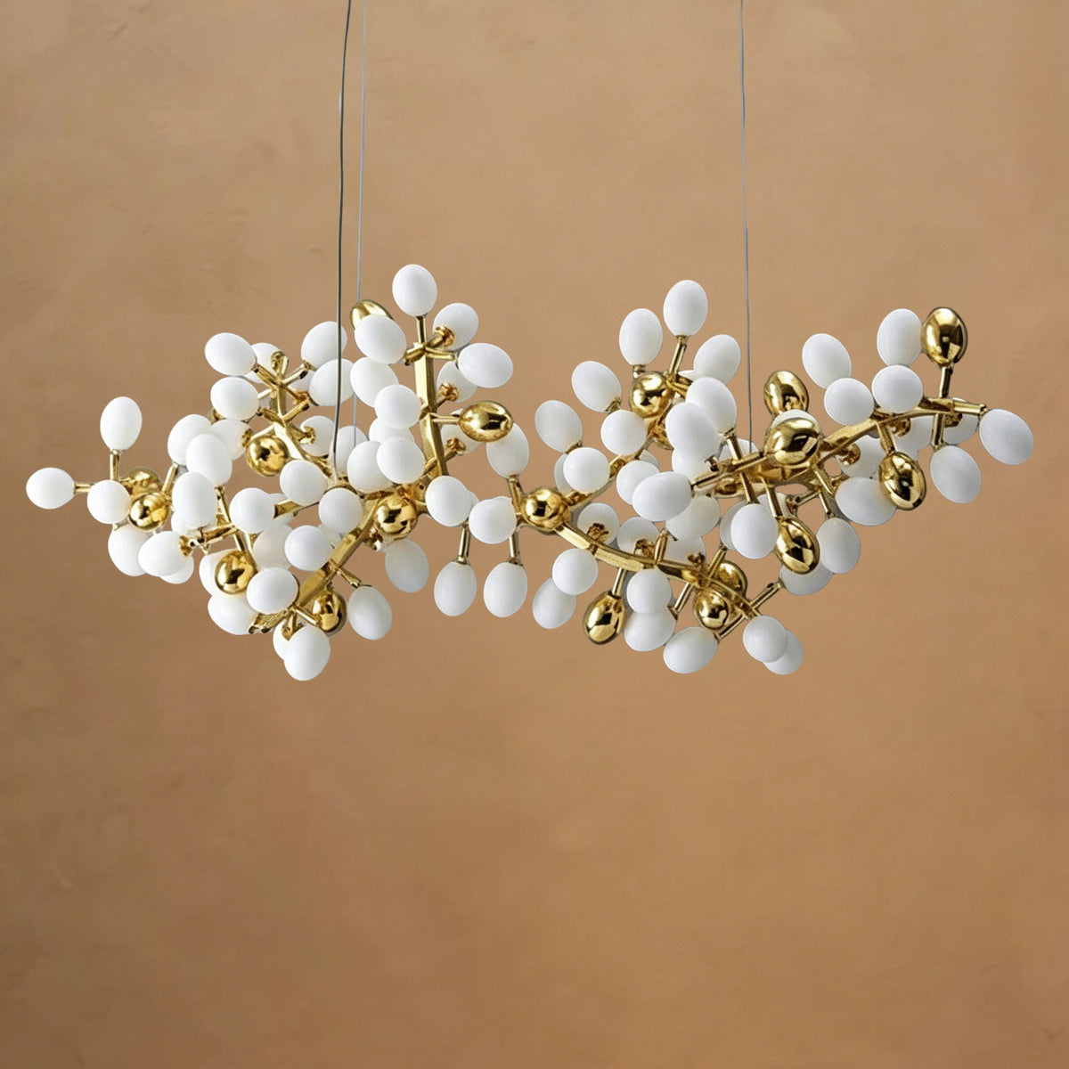 Luxury Escamoles Modern Linear Grape Chandelier