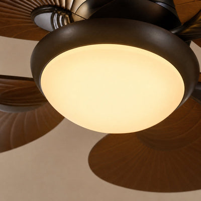 Tricolordeer Tropical 5-Blade LED Dome Ceiling Fan