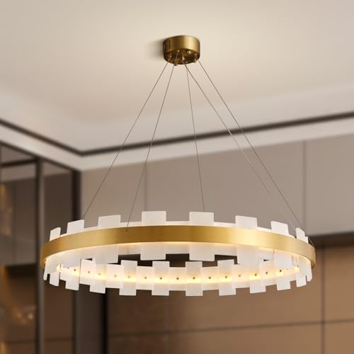 Modern Alabaster Linear Chandelier 31.5