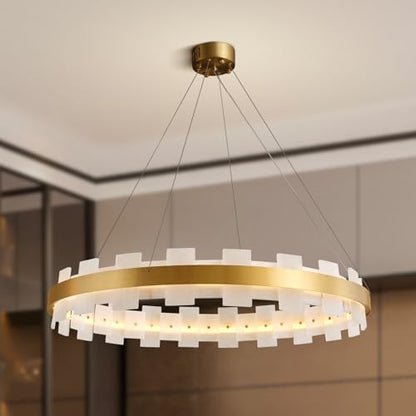 Modern Alabaster Linear Chandelier 31.5