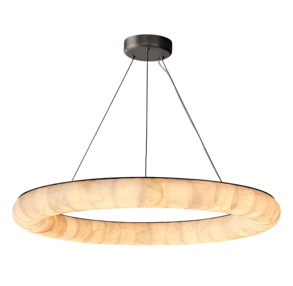 Rivaga Lisse Alabaster Round Chandelier 31" 41" 61"D