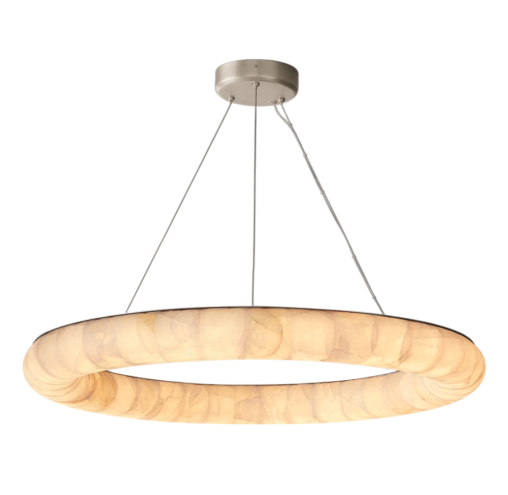 Rivaga Lisse Alabaster Round Chandelier 31" 41" 61"D