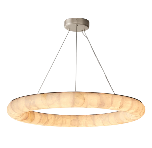 Rivaga Lisse Alabaster Round Chandelier 31" 41" 61"D