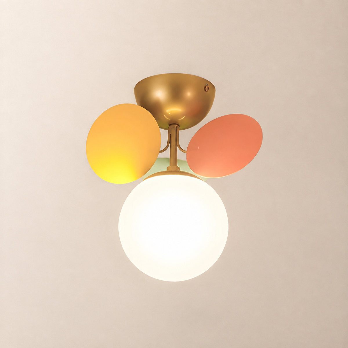 Round Macaron Ceiling Light, 20.5-Inch x H 12.5-Inch for Living Room