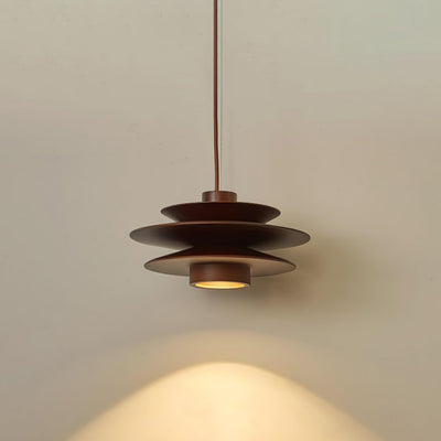 Cascade Wooden Disc Pendant Light, 11.8-Inch x H 5.9-Inch, Nature wood for Dining Room & Living Room