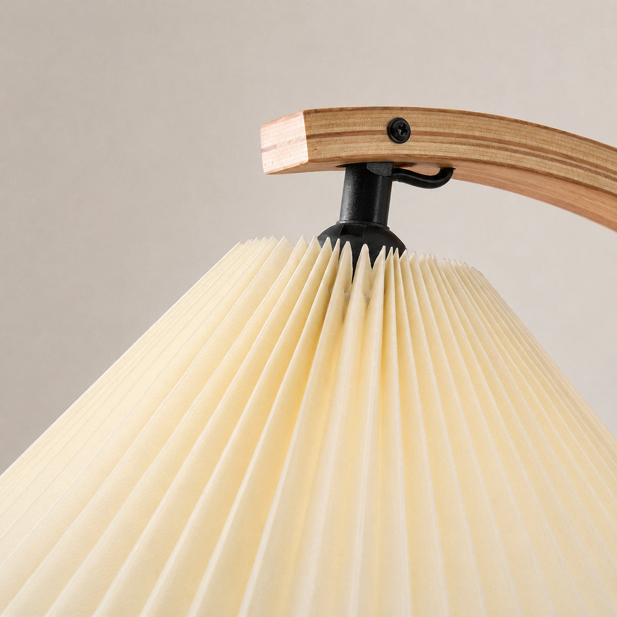 Tricolordeer Beech Wood and Linen Floor Lamp