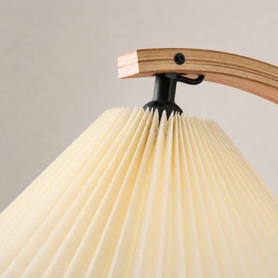 Tricolordeer Beech Wood and Linen Floor Lamp