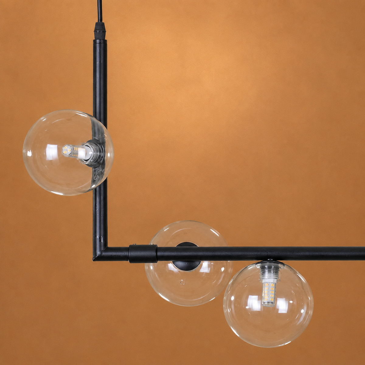 Geometric Linear Glass Sphere Chandelier