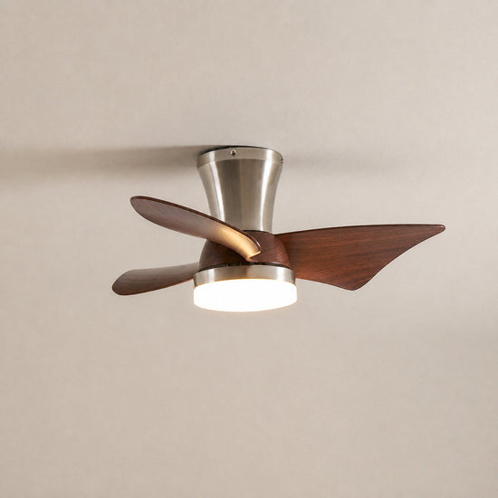 Breeze Lux Ceiling Fan Light, 21.7-Inch x H 10.2-Inch, Gold & Walnut Wood Grain, Three-Color Light for Living Room