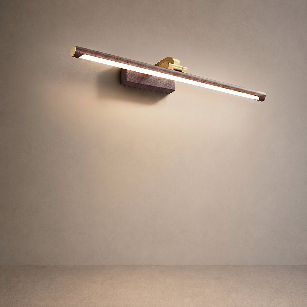 Walnut Color Linear LED Wall Lamp, 15.7~27.5-Inch x H 3.3-Inch, Walnut, Warm Light for Living Room & Dining Room