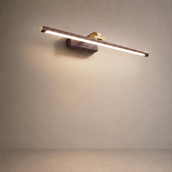 Walnut Color Linear LED Wall Lamp, 15.7~27.5-Inch x H 3.3-Inch, Walnut, Warm Light for Living Room & Dining Room
