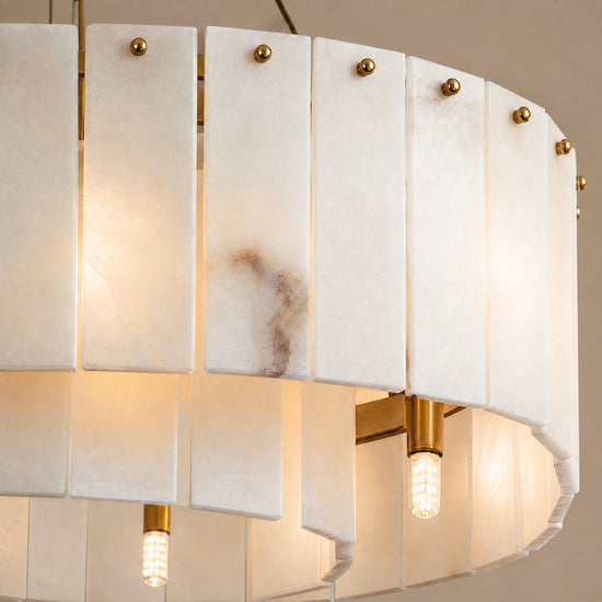 Tricolordeer Eight-Light Marble Drum Chandelier