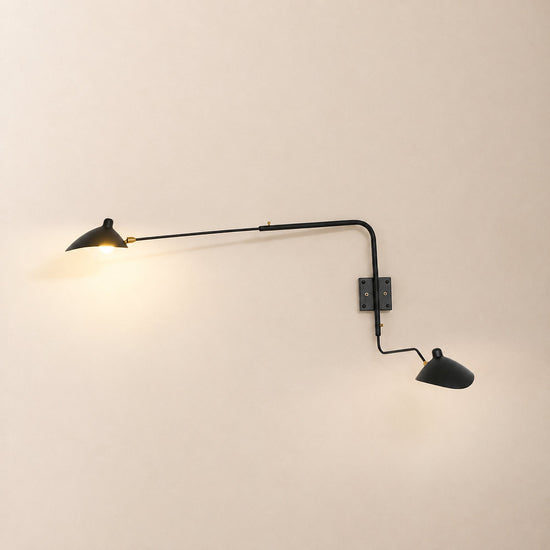 Multi-Arm Spider Wall Lamp, L 55-Inch x H 30.3-Inch, Black for Living Room