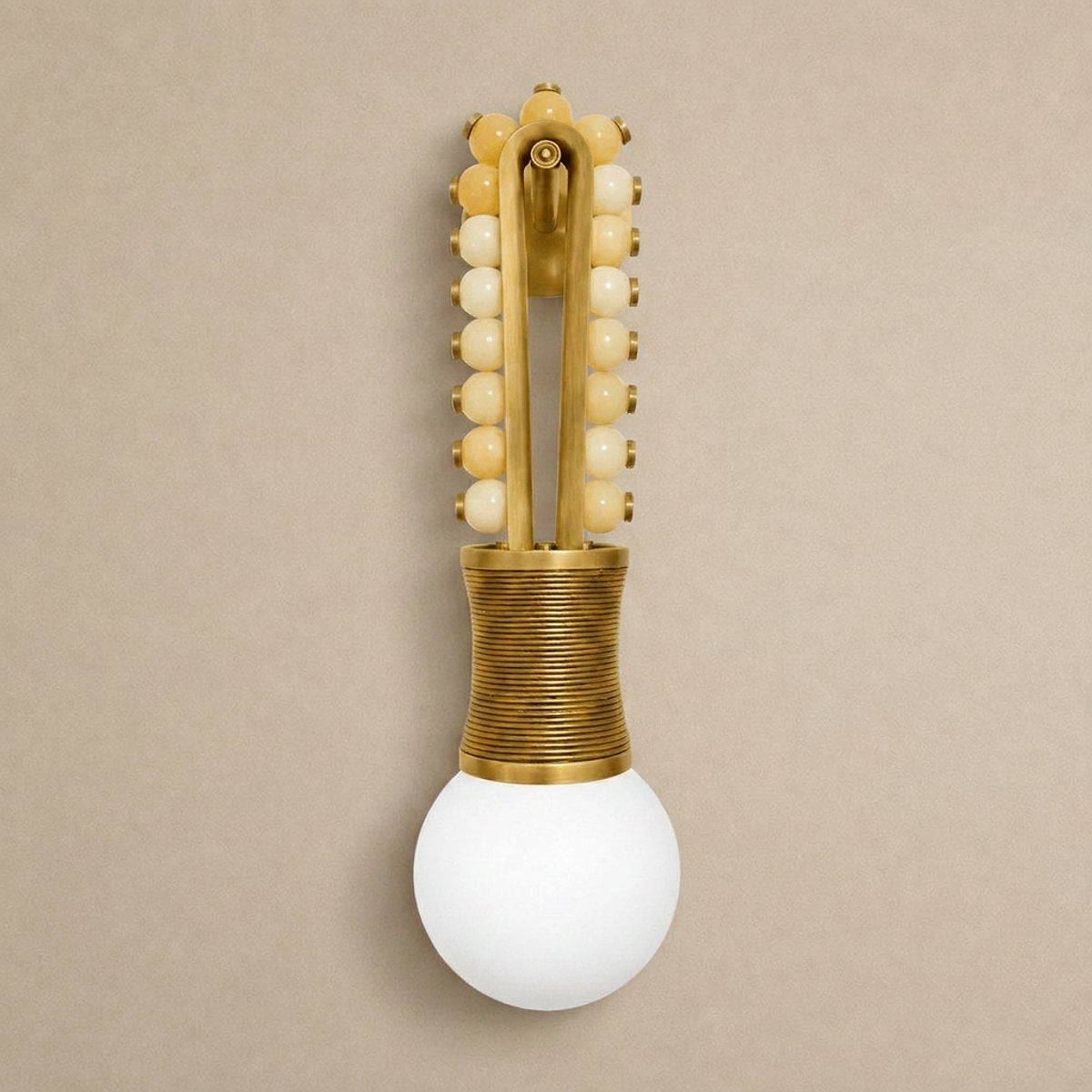 Ardora Wall Lamp, 5.5-Inch x H 24.4-Inch, Brass & Green for Living Room