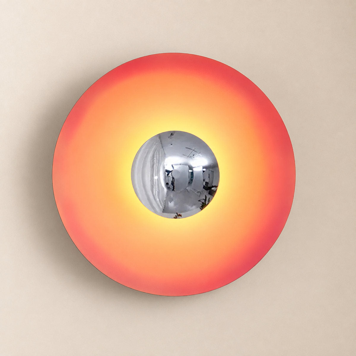 Simplicity Glow Wall Lamp, 11.8~23.6-Inch x H 11.8~23.6-Inch, Orange & Chrome, Warm Light for Living Room