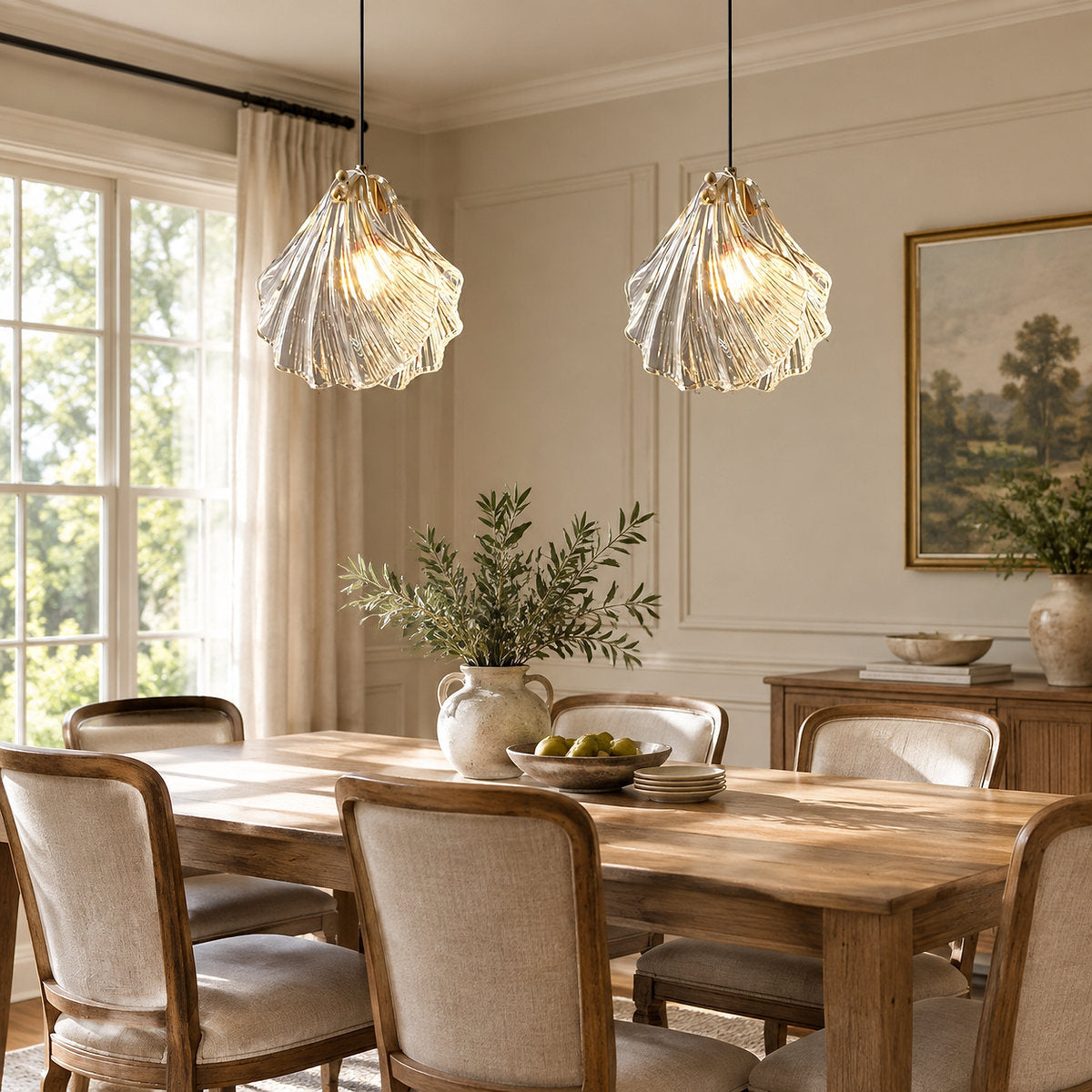 Hand-Blown Glass Swag Pendant Light