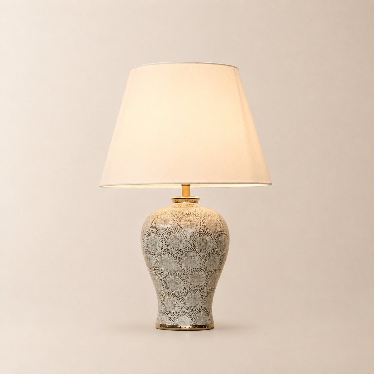 Terracotta Circular Motif Table Lamp
